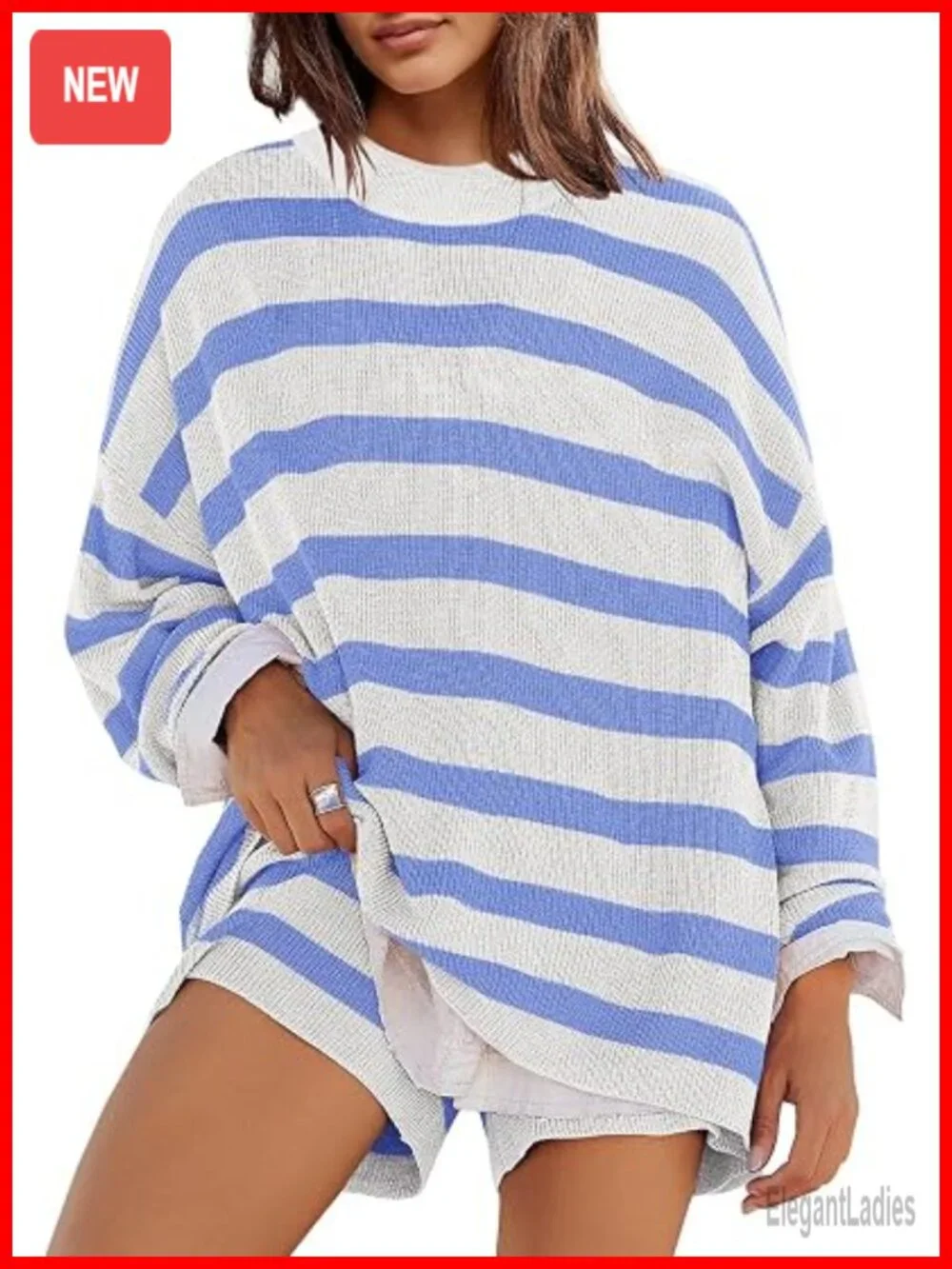 Long Sleeve Sweater Top and Shorts Lounge Set Matching Pajamas Oversized